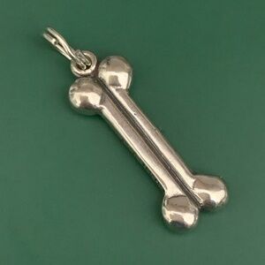 .925 Dog Bone Sterling Silver Jewelry Charm #dog